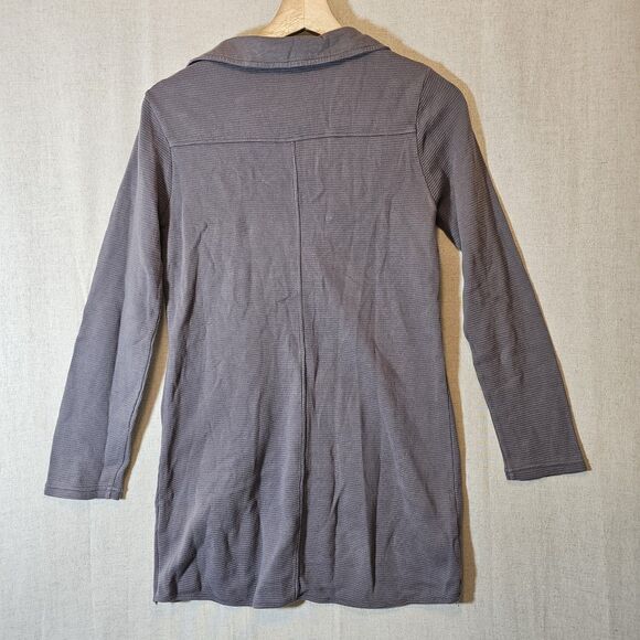 Soft Surroundings XS Gray Take Two Tunic Top Waffle Knit Thermal Buttons Collar - Picture 6 of 7